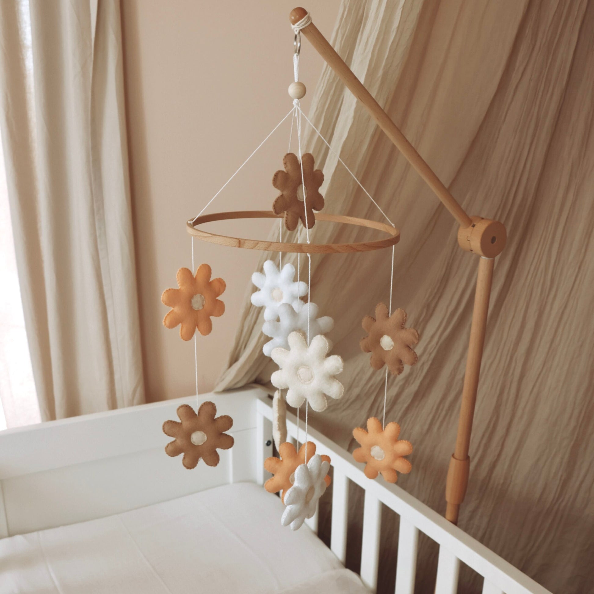 baby mobile flowers in different colours